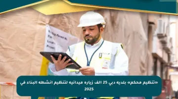 «تنظيم محكم» بلدية دبي 25 ألف زيارة ميدانية لتنظيم أنشطة البناء في 2025